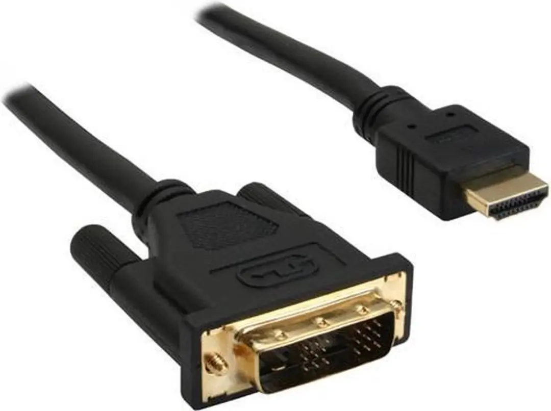 InLine HDMI-DVI Kabel 18+1 1m - Zwart/Goud