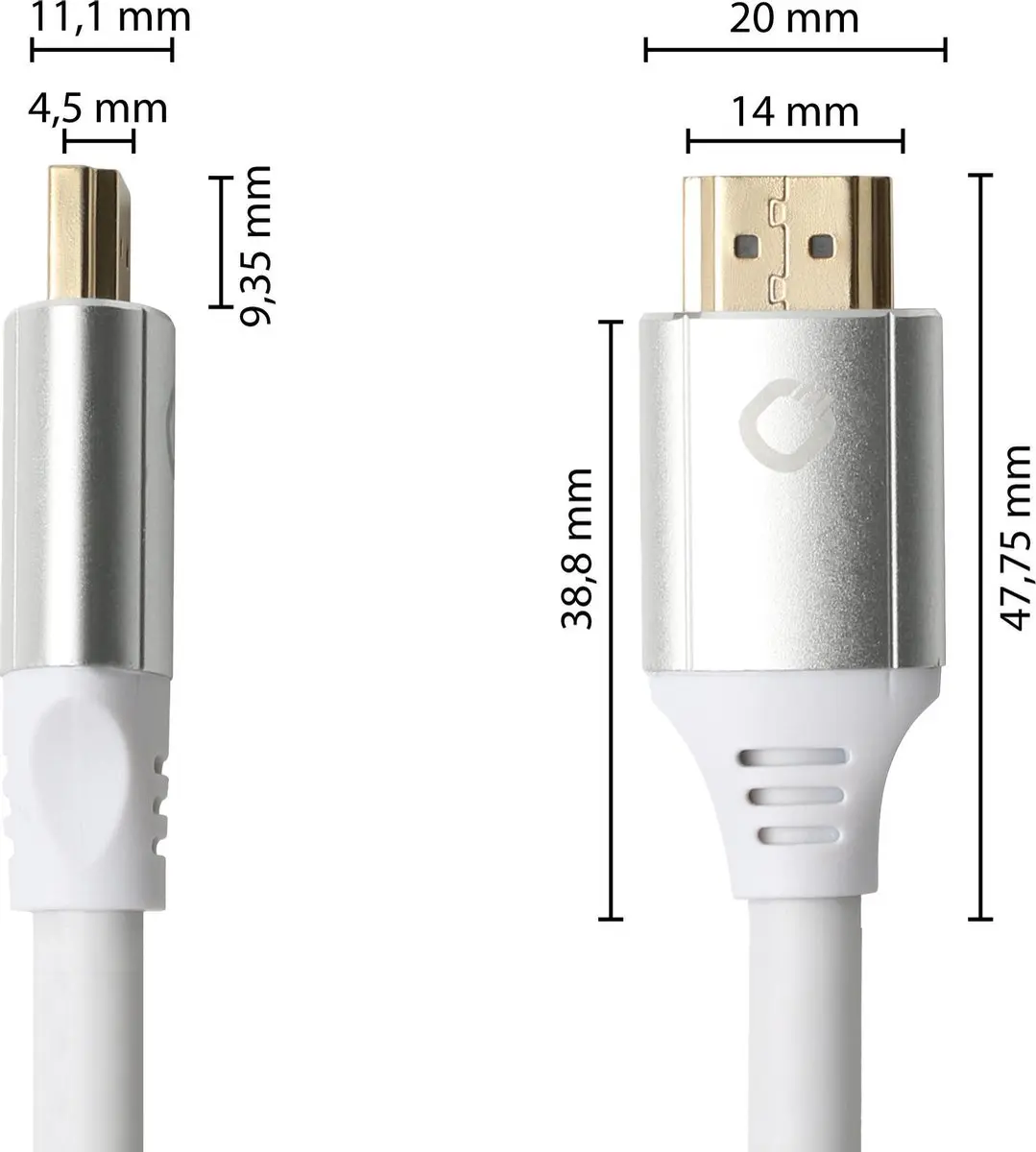 Oehlbach HDMI 2.1 Kabel 0.75m - Wit