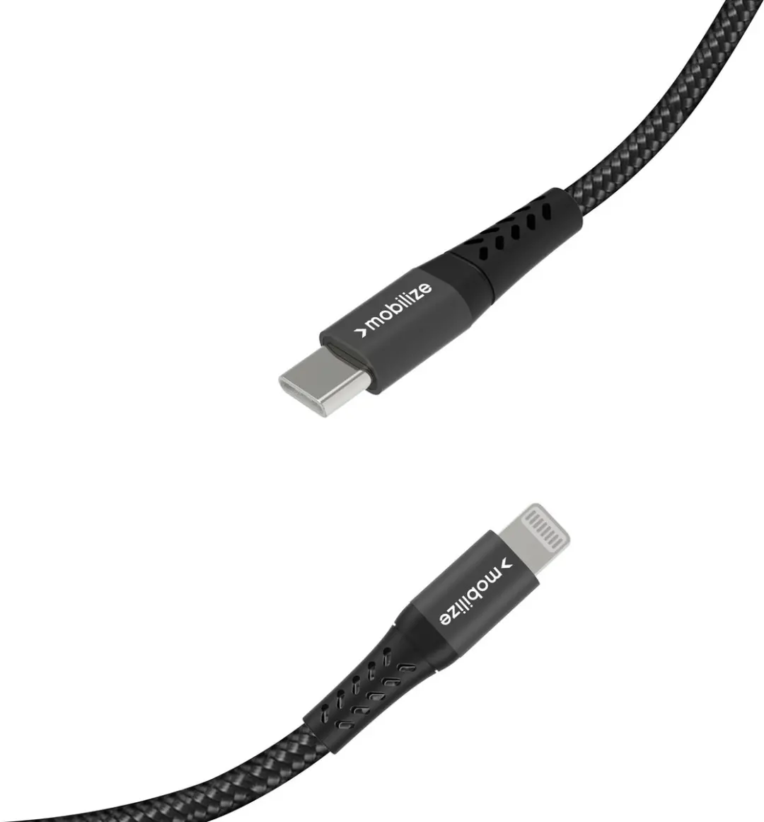 Mobilize USB-C naar Apple Lightning Kabel MFI 1m - Zwart