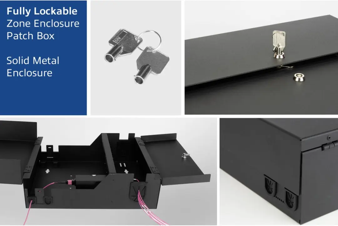 ACT FA2035 Afsluitbare Zone Enclosure Patchbox - 8 Slots - Zwart