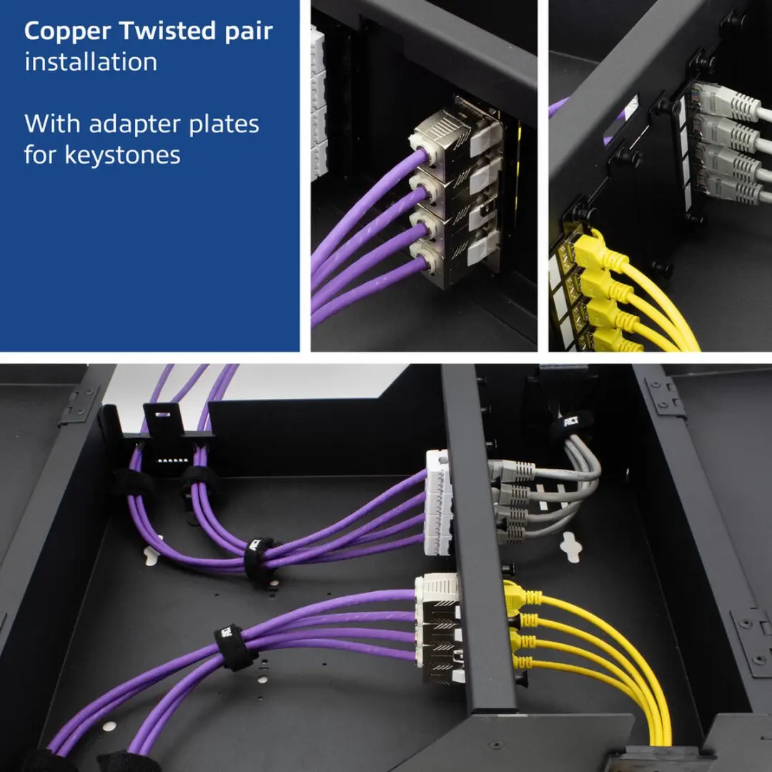 ACT FA2035 Afsluitbare Zone Enclosure Patchbox - 8 Slots - Zwart