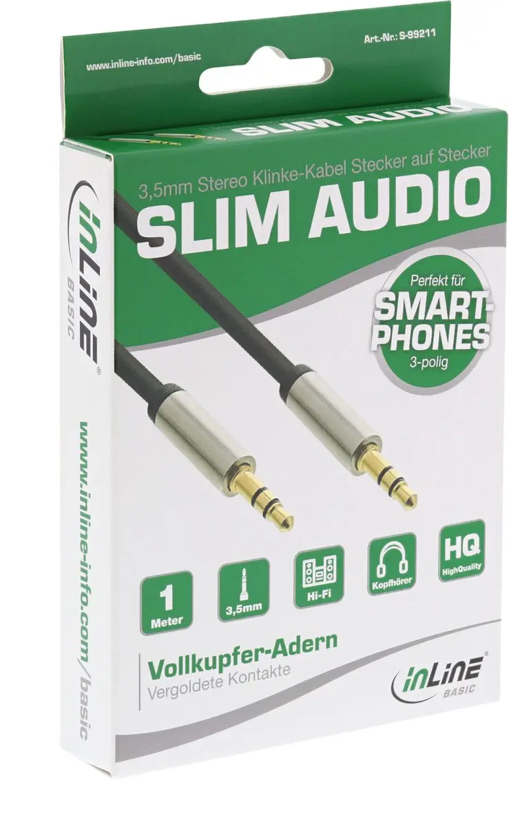 InLine 3,5mm Jack Stereo Audio Kabel 1m