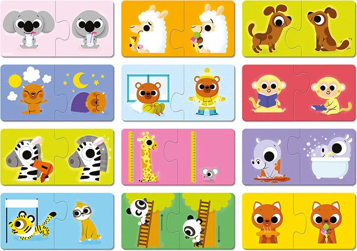 Janod Tegenstellingen Puzzelspel 12-delig - 2+ jaar