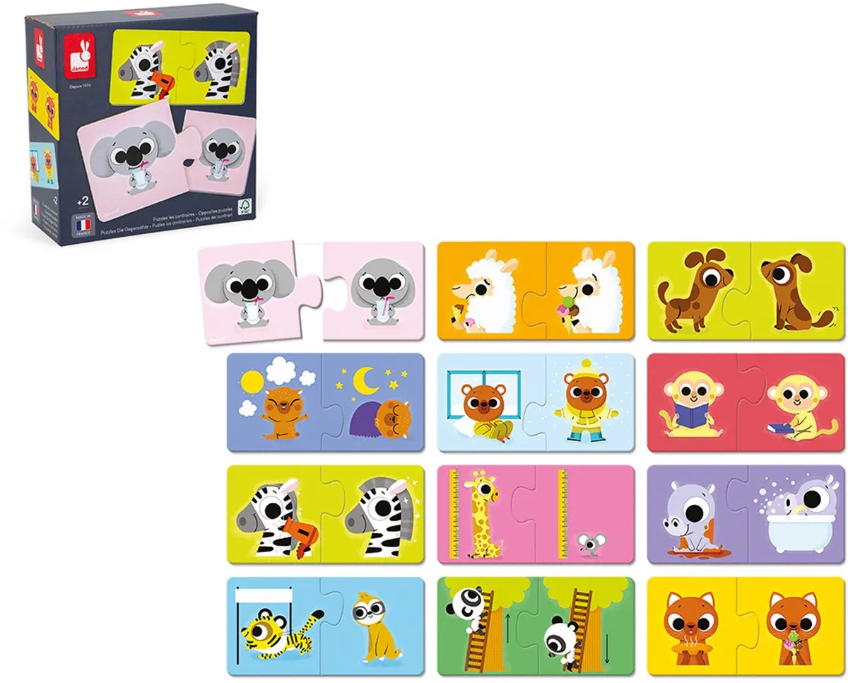 Janod Tegenstellingen Puzzelspel 12-delig - 2+ jaar