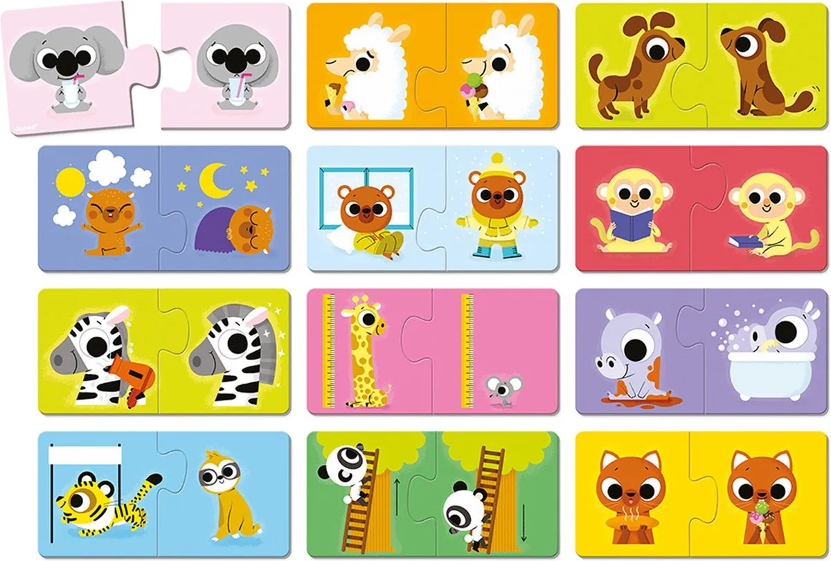 Janod Tegenstellingen Puzzelspel 12-delig - 2+ jaar