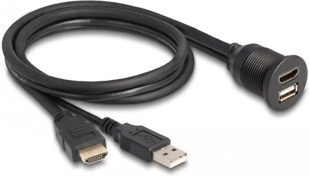 Delock HDMI naar HDMI & USB 2.0 Adapter Kabel 1m - Zwart
