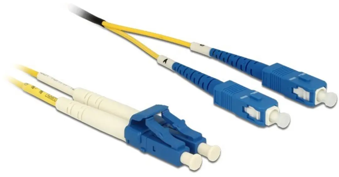 Delock LC naar SC Singlemode OS2 Kabel 1m - Geel