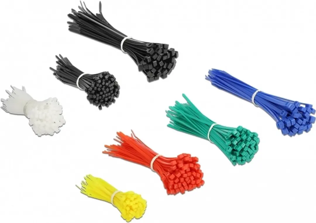 Delock Kabelbinders Assortiment - 600 Stuks - Zwart/Blauw/Geel/Groen/Rood/Wit