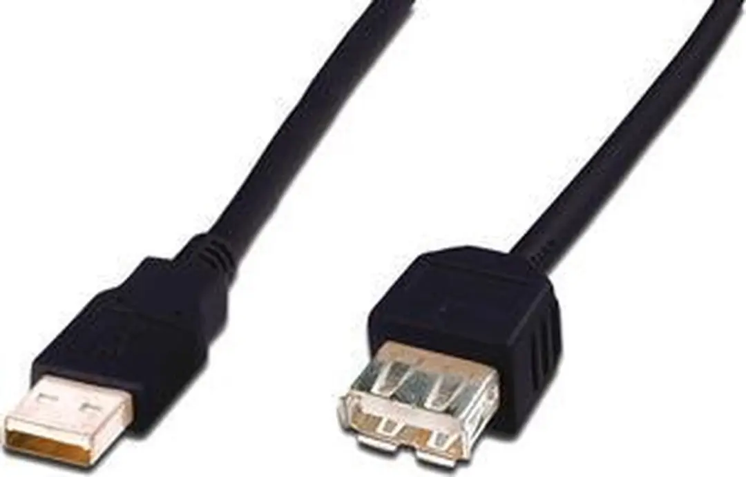 Digitus AK-300202-018-S USB 2.0 A Male naar A Female - 1.8m - Zwart