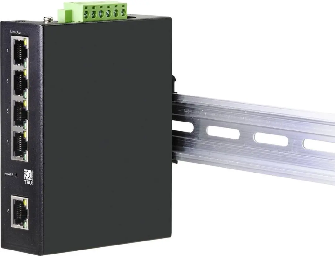 Tru Components TC-9744168 5-poorts Industrial Ethernet Switch - Zwart