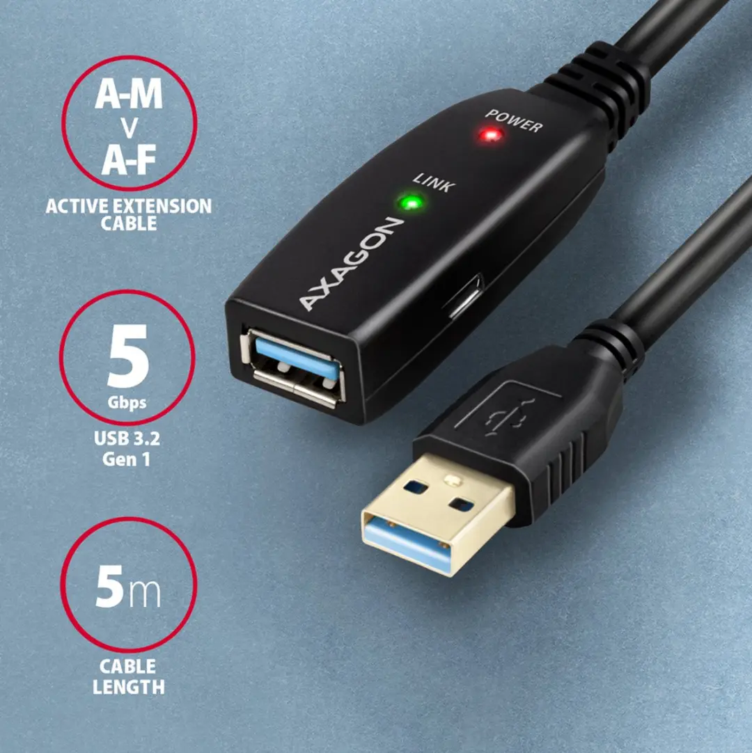 Axagon ADR-305 USB 3.2 Gen1 Kabel - USB-A 5m