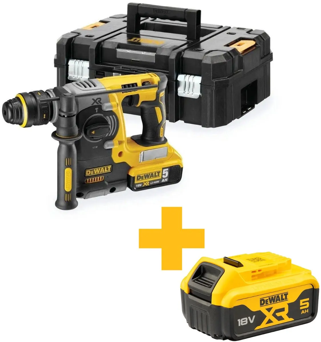 DeWalt DCH274P2T SDS-plus Accuhamer - 2,1J - 2x 5.0Ah - TSTAK