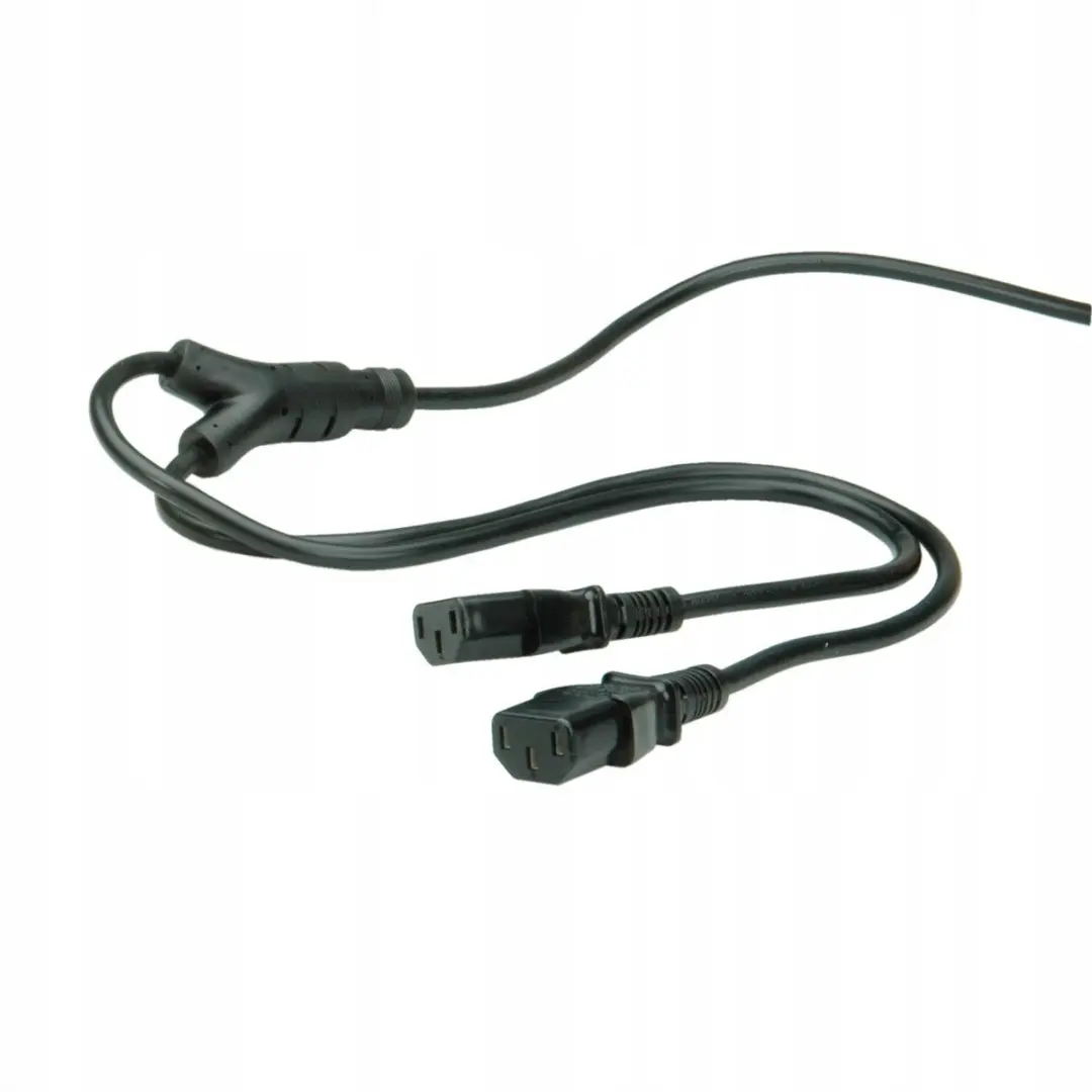 Roline Y-Voedingskabel 2x Schuko IEC C13 - Zwart 2m