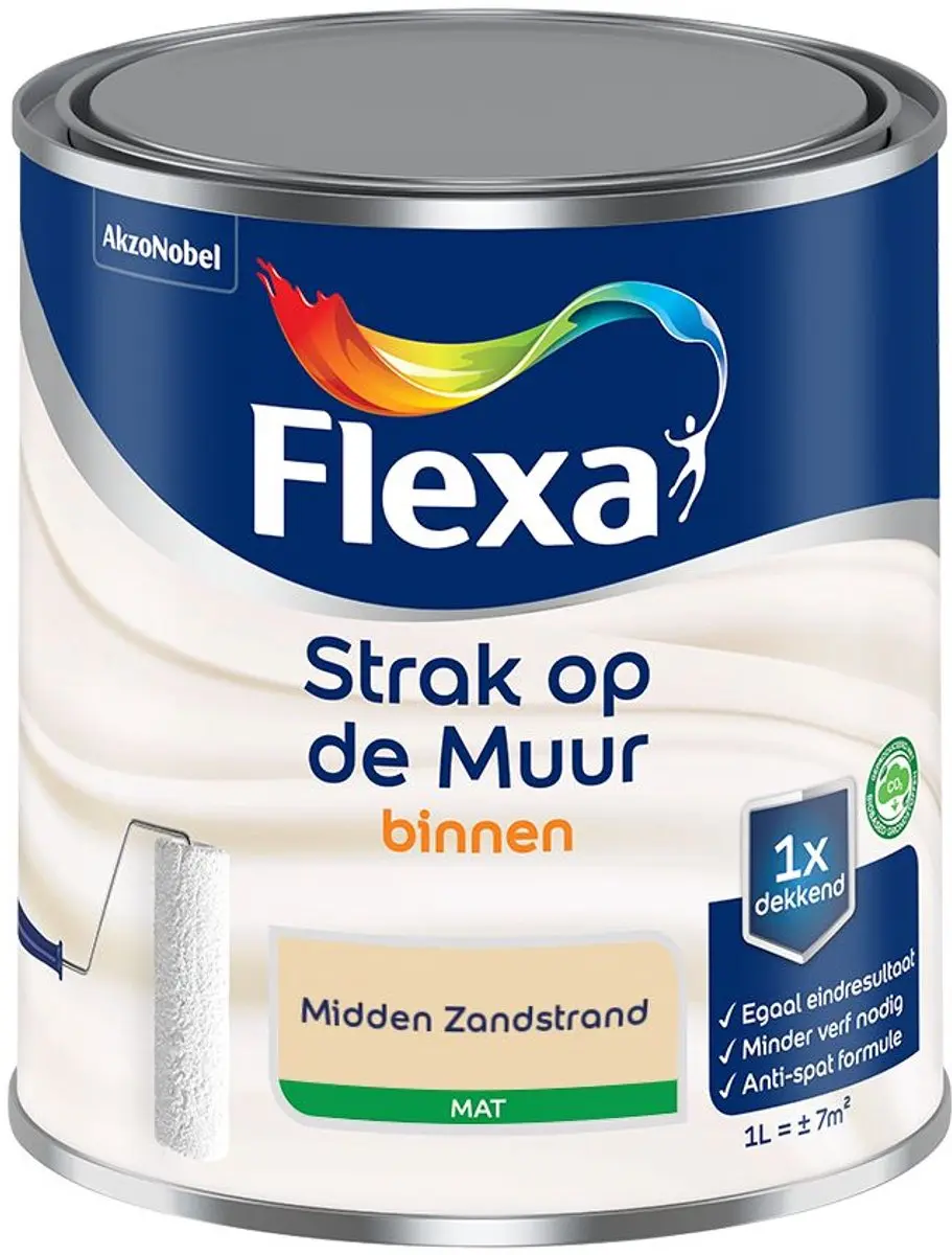 Flexa Strak Op De Muur Binnen Mat Midden Zandstrand Mengverf 1L