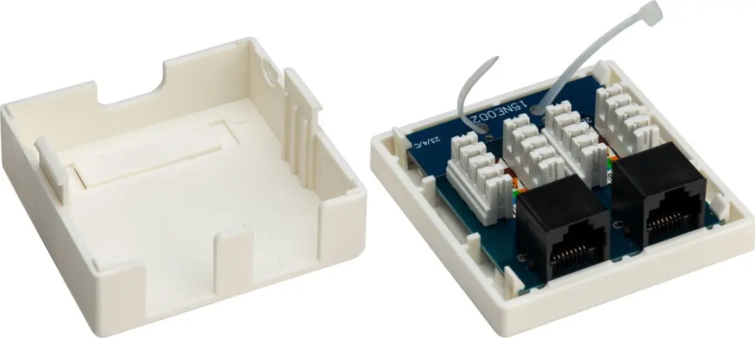 Goobay CAT6 Netwerkuitvoerdoos 2x RJ45 - Wit