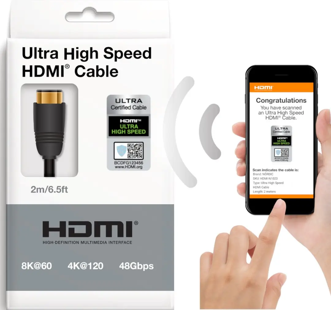 NÖRDIC HDMI-N1023B HDMI-kabel 8K 48Gbps - 2m