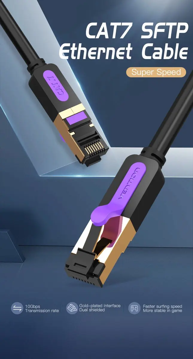 Vention Patchcord RJ45 10Gbps 3m - Transparant