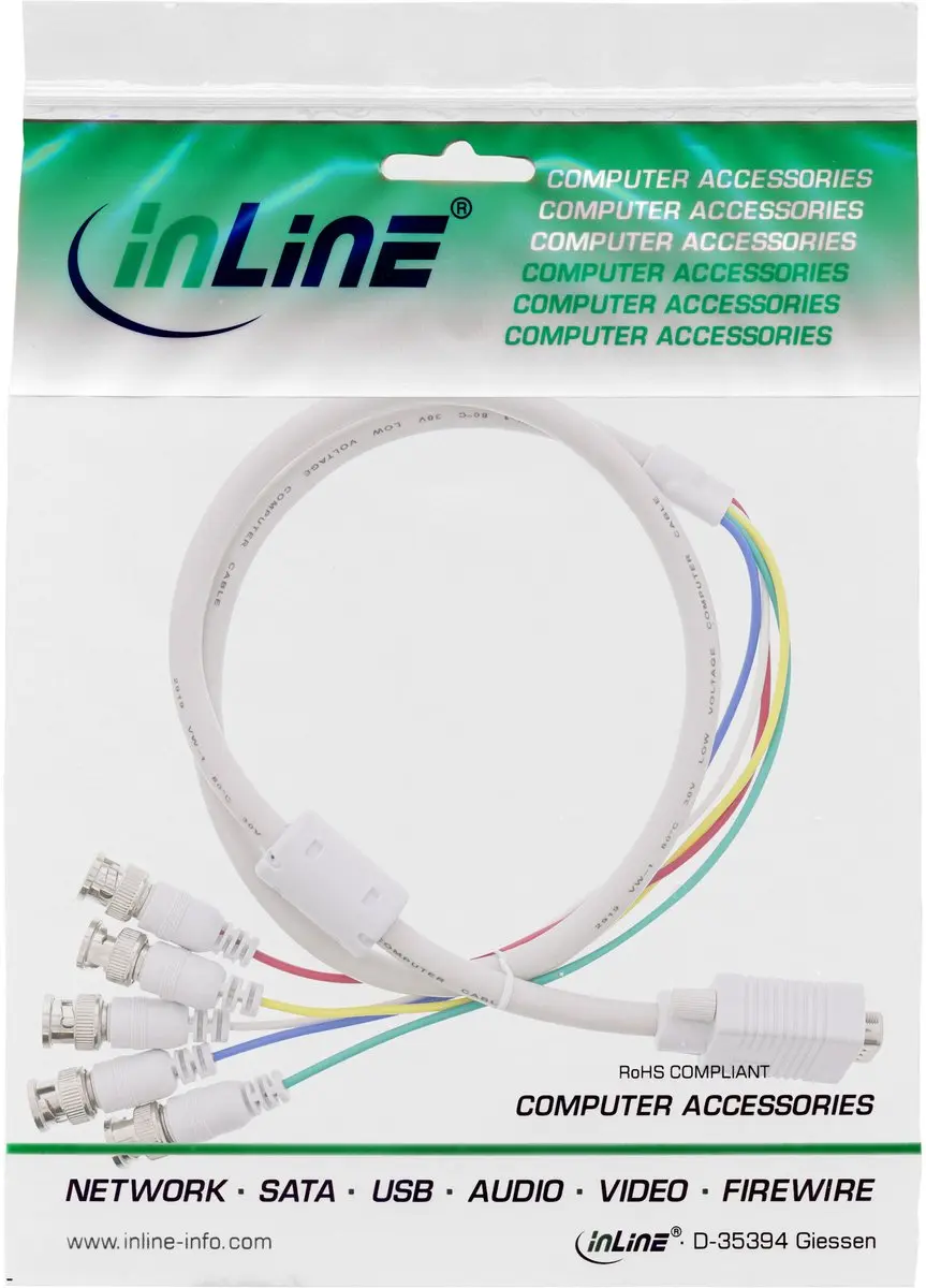 InLine VGA Videokabel 5x BNC 5m - Beige