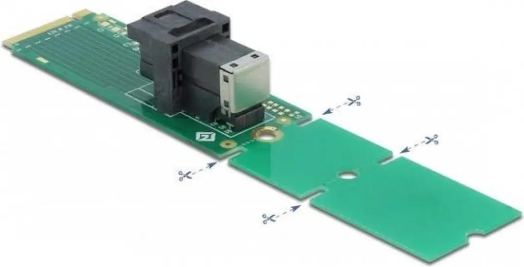 Delock M.2 Key M naar SFF-8643 NVMe Adapter 63145 - Groen