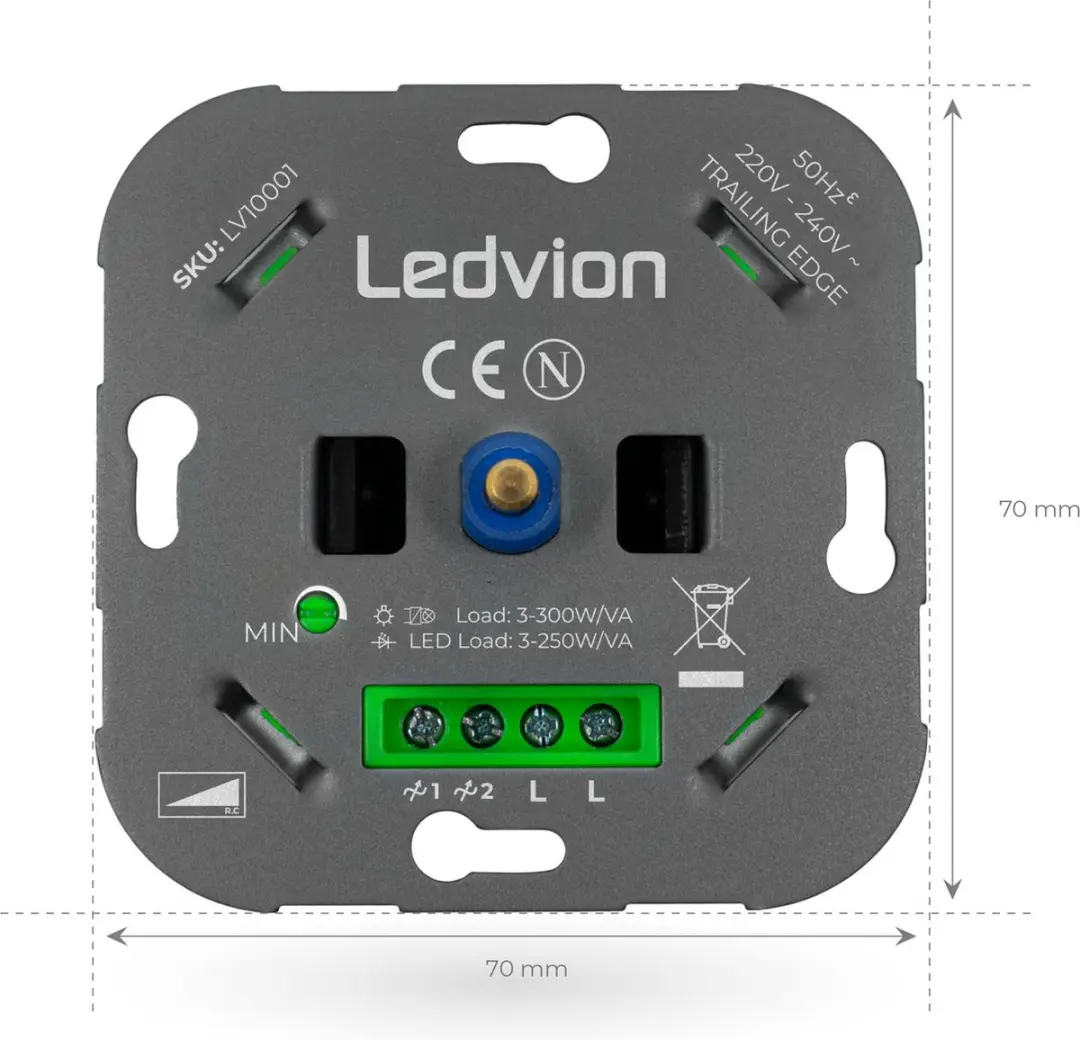 LEDVION LED Dimmer 5-150W - Universeel Wit