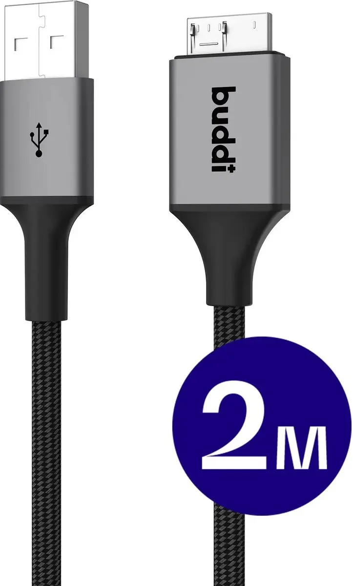 Buddi Flex USB-A naar Micro-B Kabel 2M