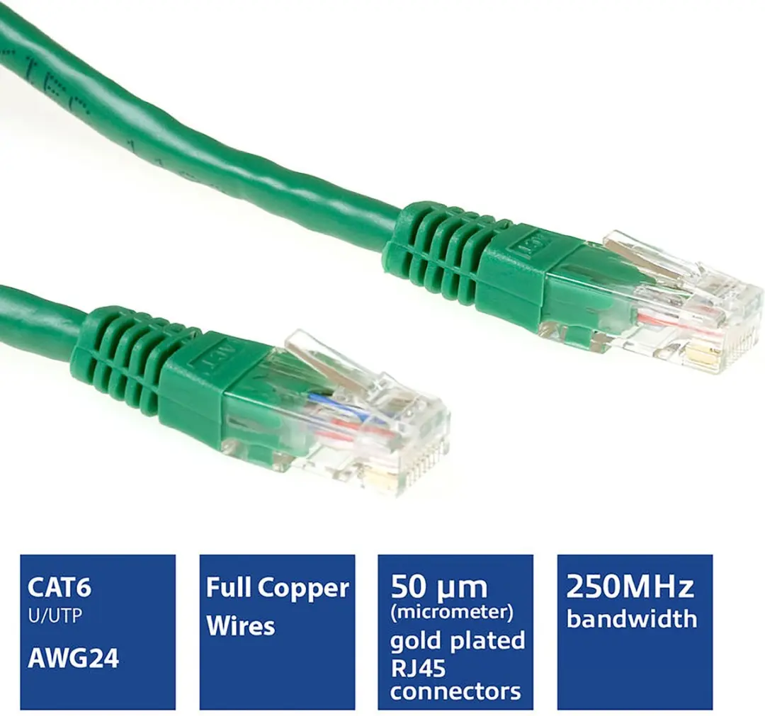 ACT Groene U/UTP CAT6 Patchkabel 10m - RJ45