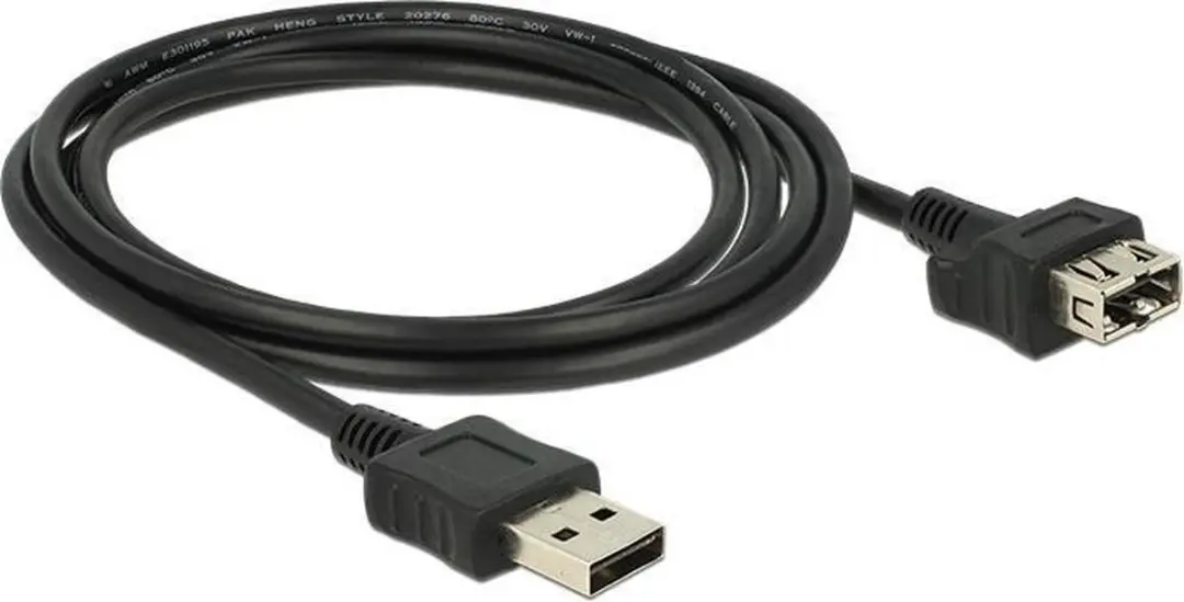 Delock Easy-USB Verlengkabel USB2.0 2m - 0,5A - Zwart
