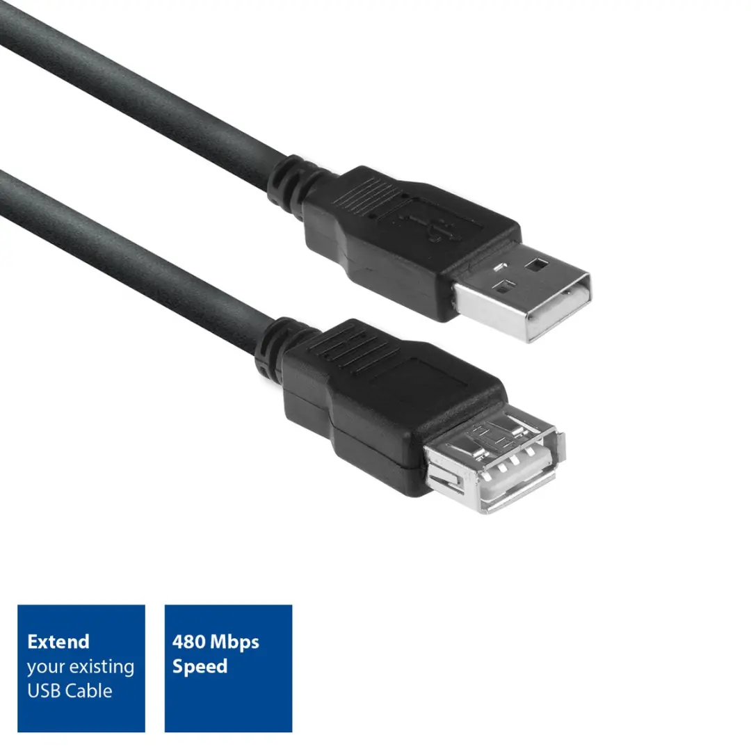 ACT USB 2.0 Verlengkabel A Male - A Female AC3043 - 3m - Zwart
