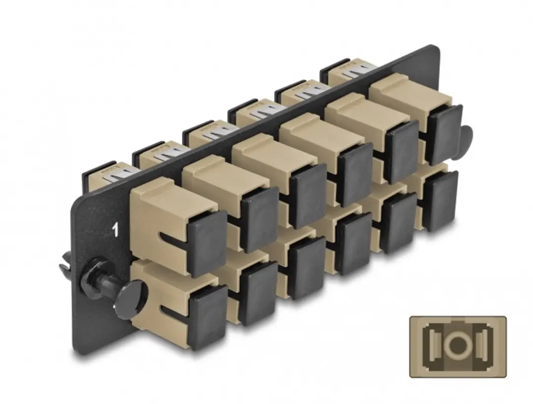Delock SC Simplex Fiber Optic Adapterpaneel 12 Poorten