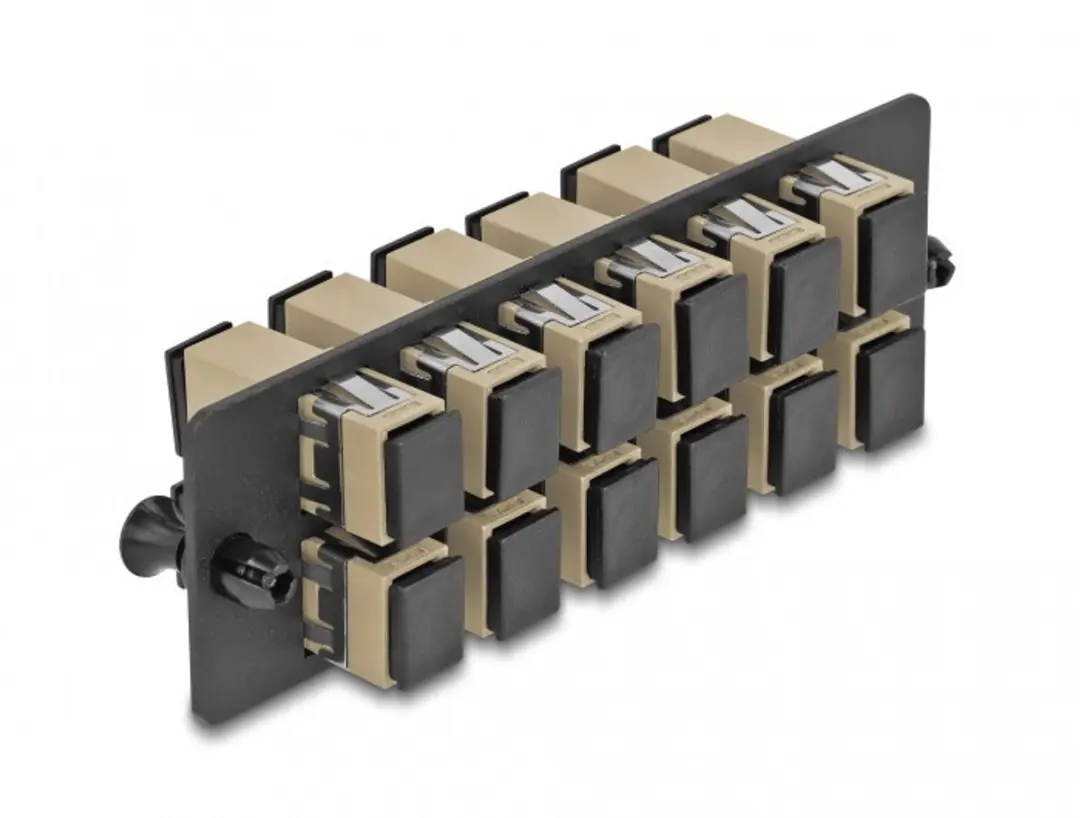 Delock SC Simplex Fiber Optic Adapterpaneel 12 Poorten - Beige