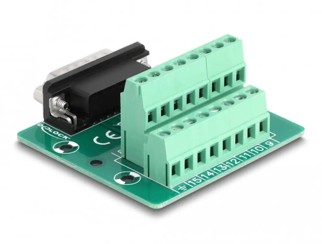 Delock D-Sub 15 Pin naar Terminal Block - Groen - 5 Stuks