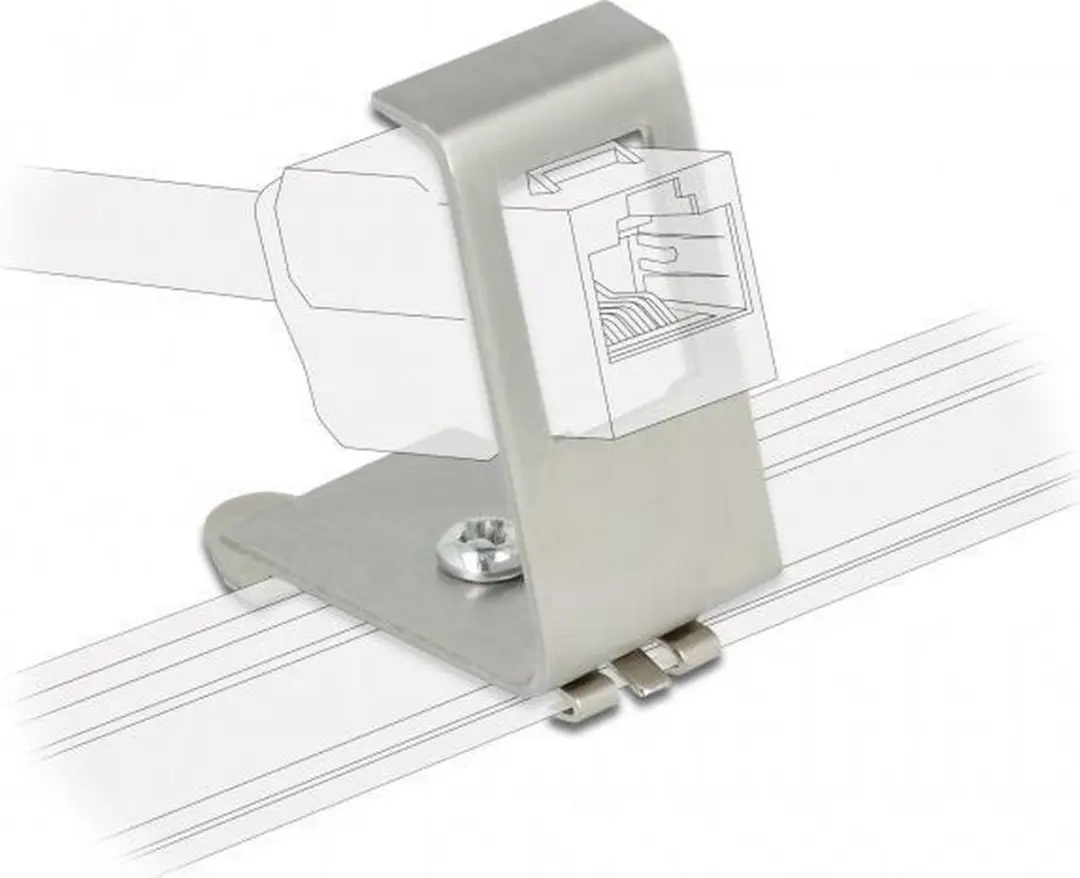 Delock DIN-Rail Frame 1 Keystone Module - RVS Grijs