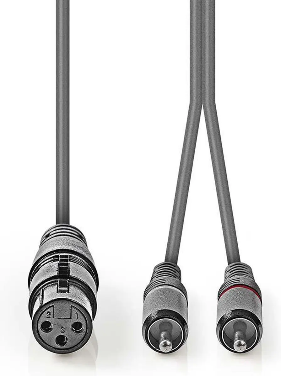 Nedis XLR 3-Pins naar 2x RCA Kabel 3m