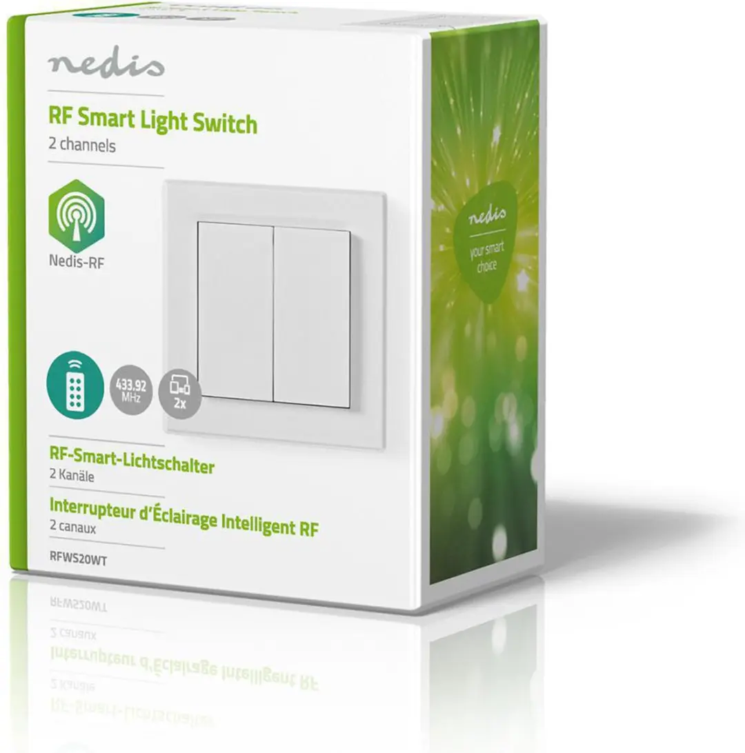 Nedis RFWS20WT RF-wandschakelaar – 2 kanalen – Wit - afbeelding 6 van 6