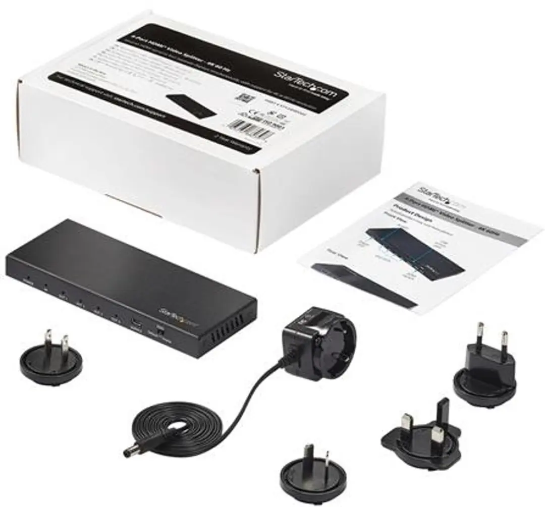 Startech ST124HD202 HDMI Splitter 4 Poorten - 4K 60Hz - Zwart