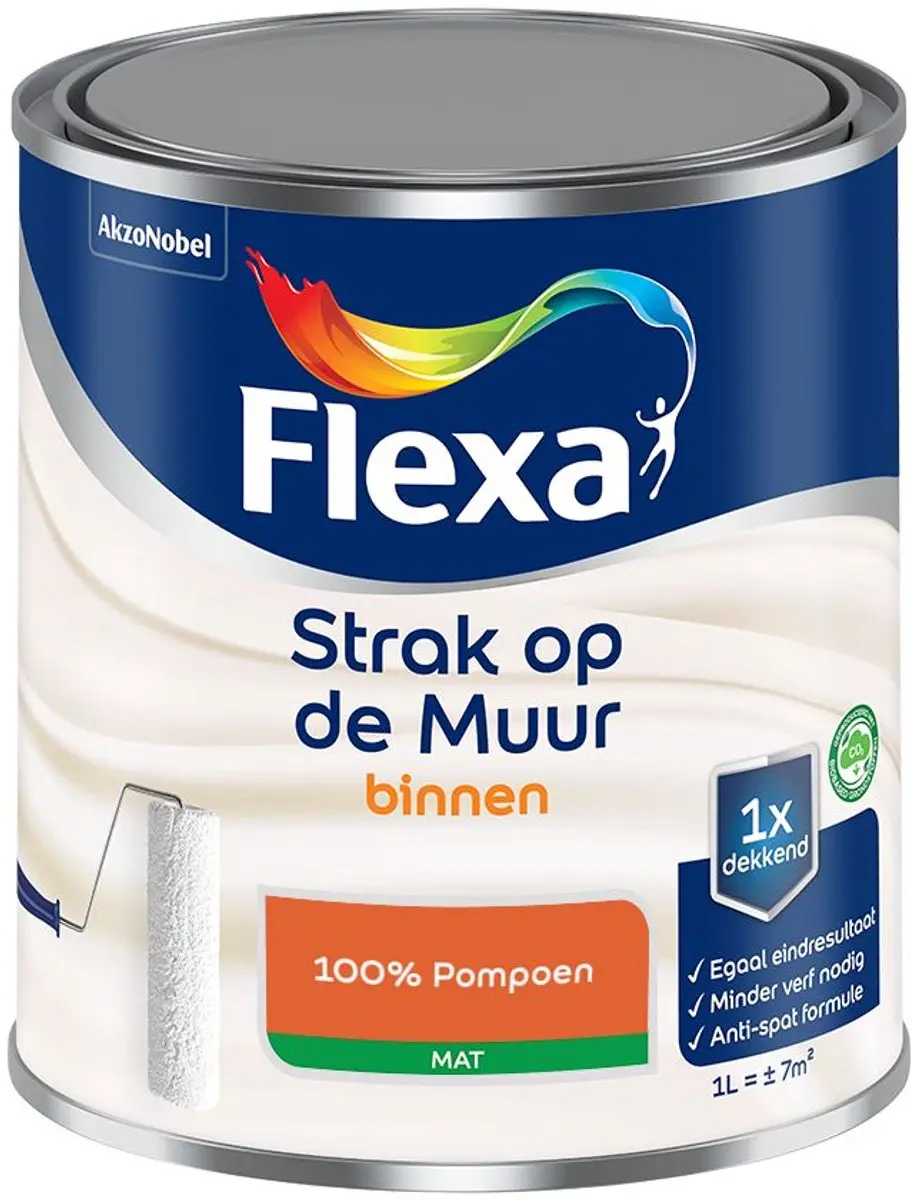 Flexa Strak op de Muur Binnen Mat Mengverf 100% Pompoen 1L