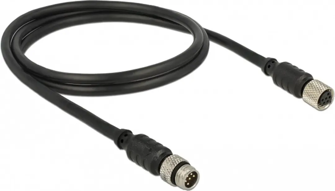 Delock M8 Sensor/Actuator Kabel 6 Pin - 1m - Zwart