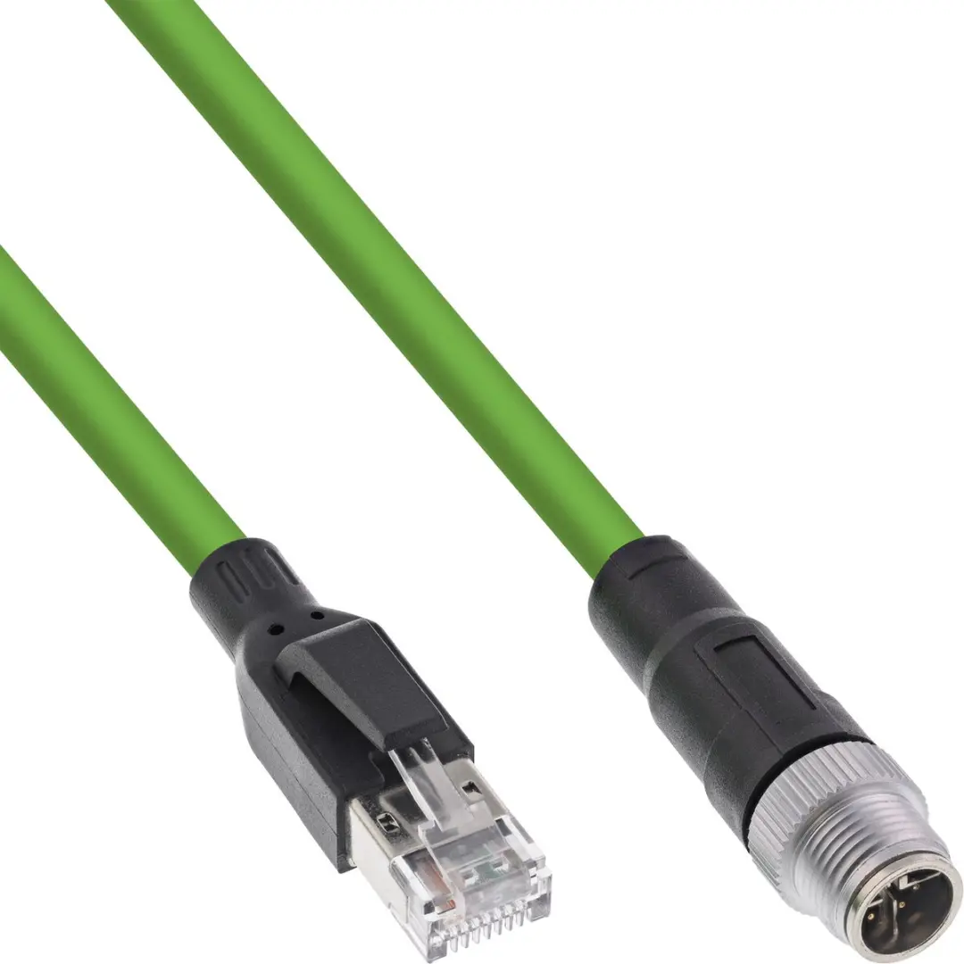 InLine M12 8-pins X-gecodeerd Industriële Netwerkkabel CAT6a 1m