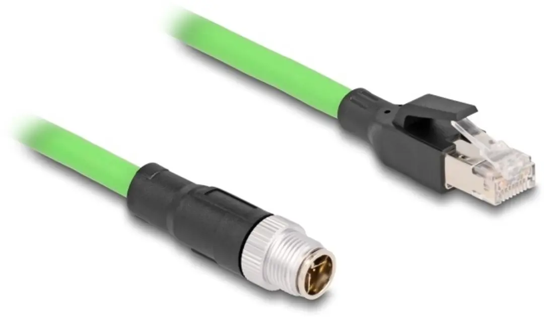 InLine M12 8-pins X-gecodeerd Industriële Netwerkkabel CAT6a 1m - Groen