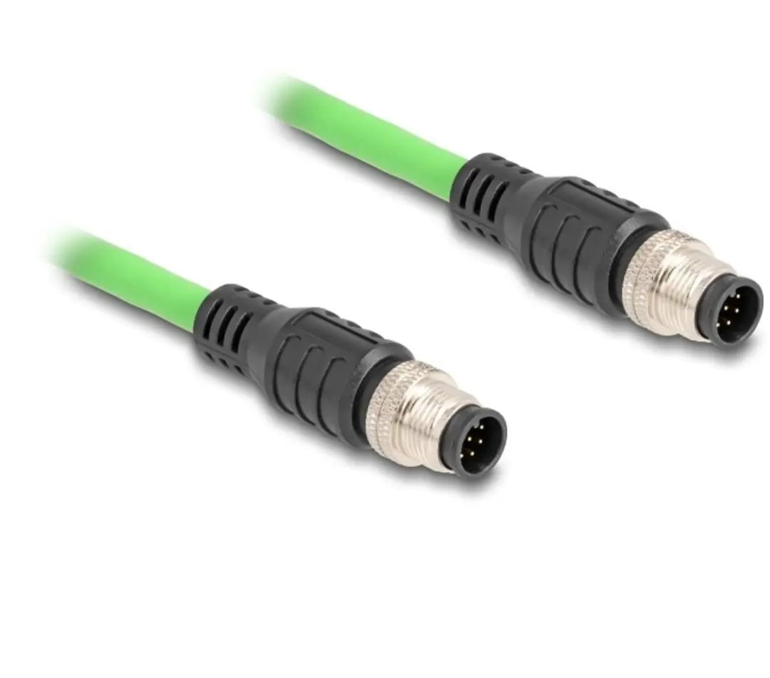 Delock M12 8-pins A-gecodeerde CAT5e netwerkkabel 1m