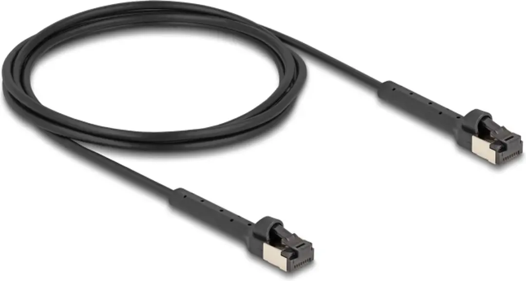 Delock RJ45 Cat.6A U/FTP Gevlochten Kabel - 2m - Zwart