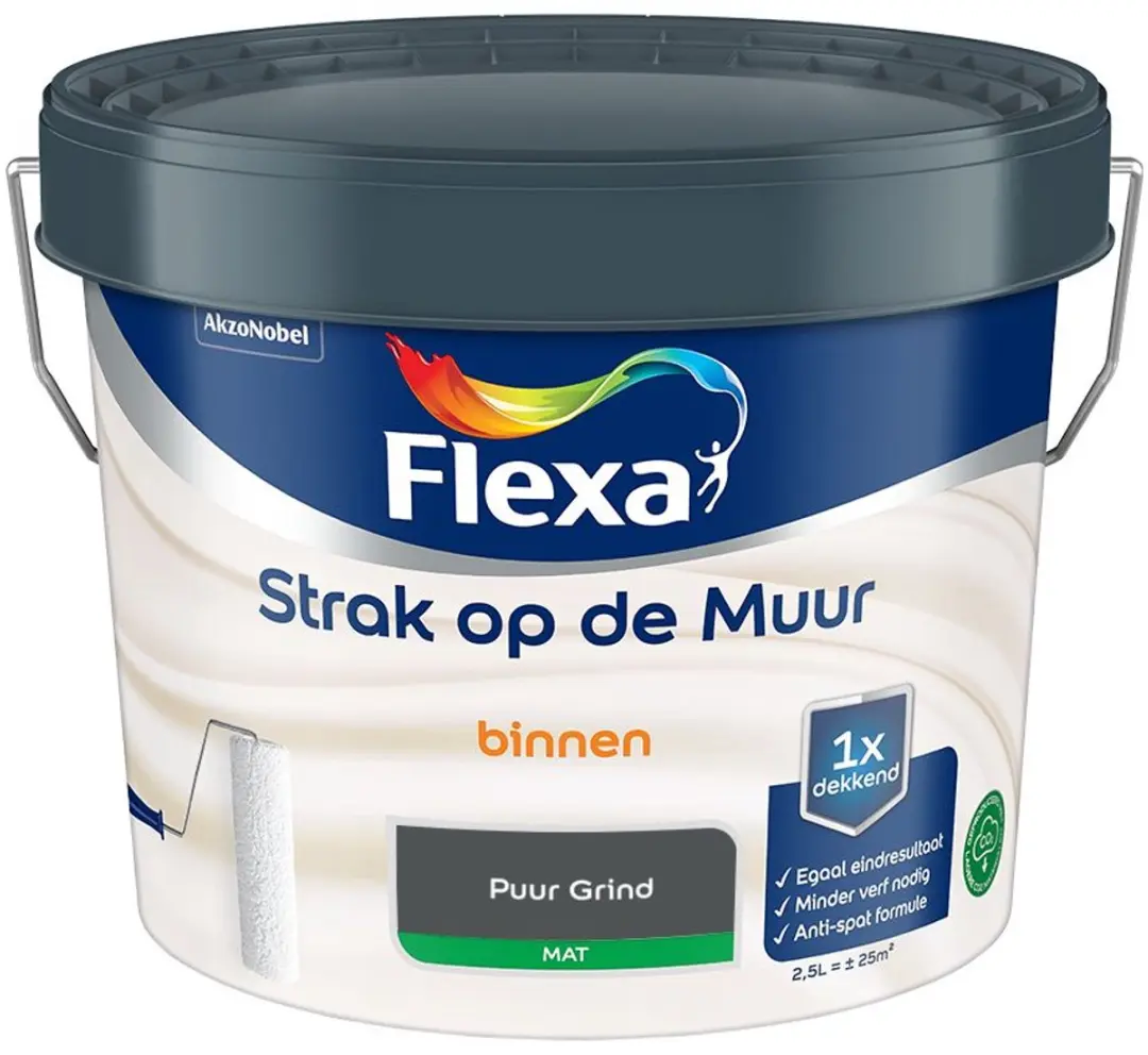 Flexa Strak Op De Muur Binnen Mat Puur Grind Mengverf 2,5L