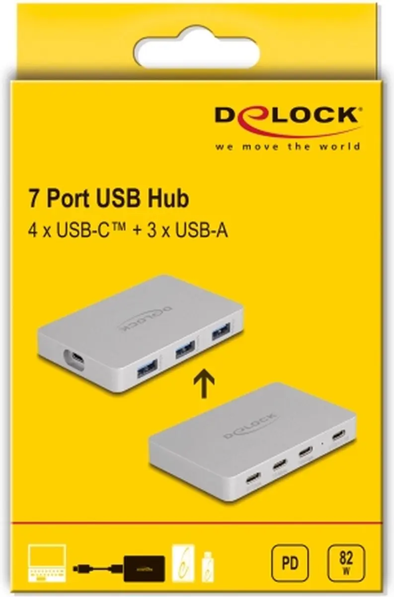 Delock 7-Ports USB Hub 64279 - Grijs