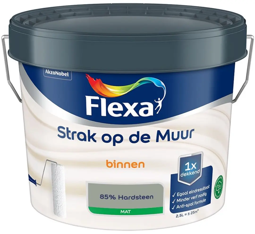 Flexa Strak op de Muur Binnen Mat 85% Hardsteen Mengverf 2,5L