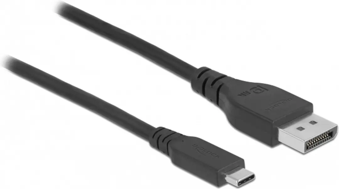 Delock USB Type-C naar DisplayPort Kabel 8K 60Hz 1m - Zwart