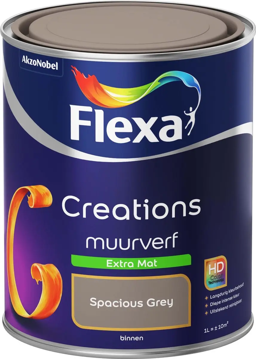 Flexa Creations Muurverf Extra Mat Spacious Grey 1L