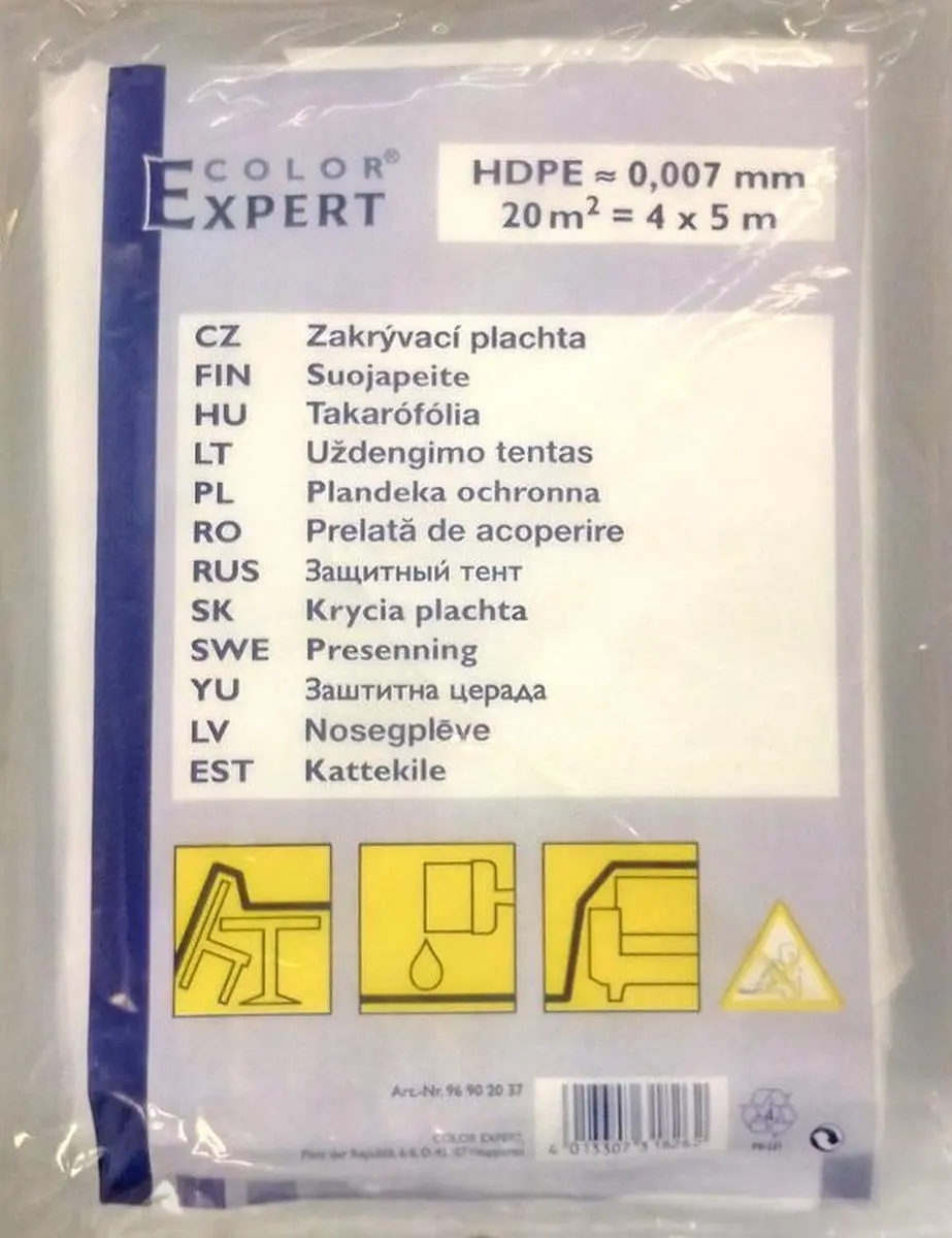 Color Expert Afdekfolie 4x5m - 7µ Transparant