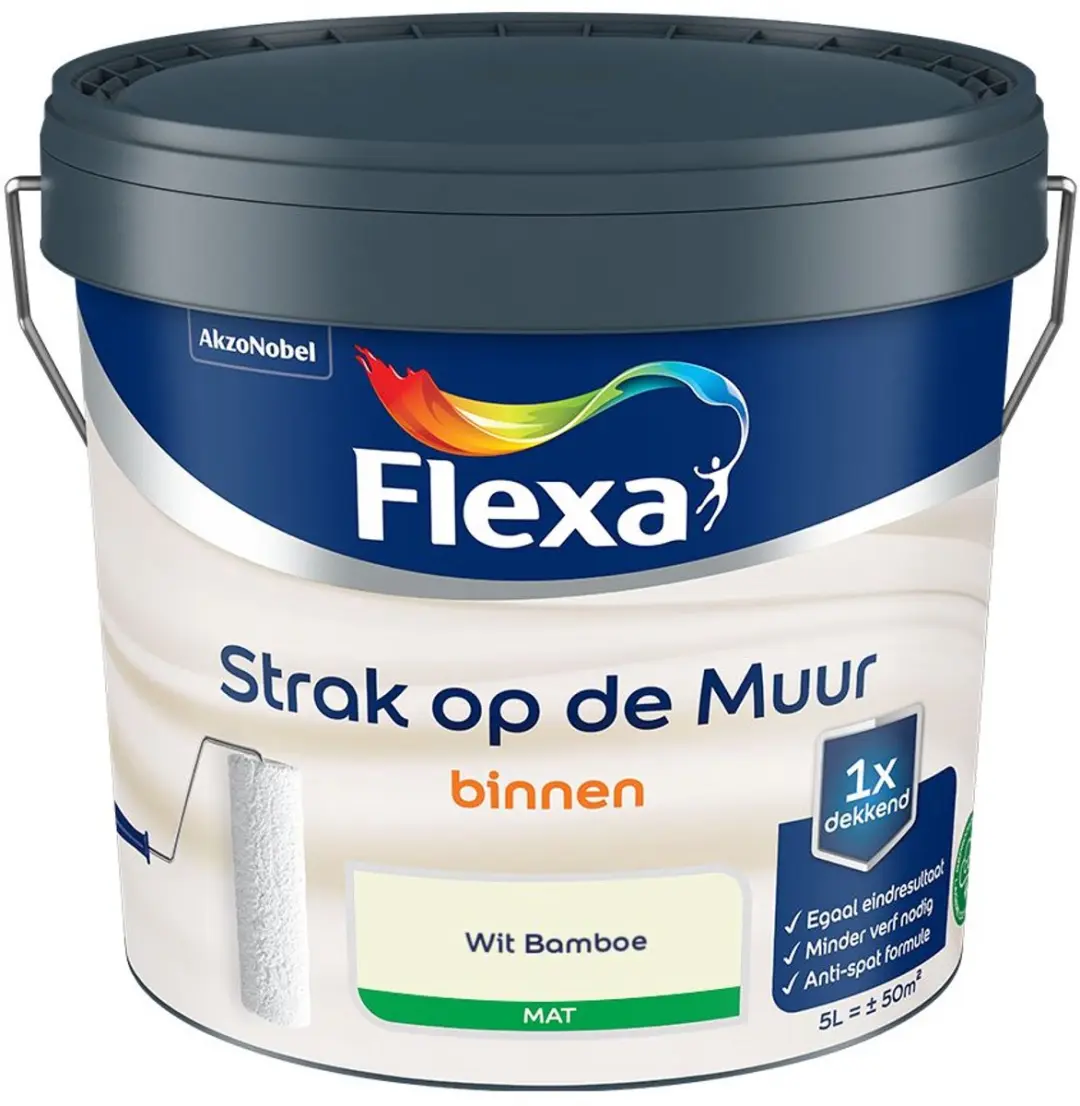 Flexa Strak Op De Muur Binnen Mat Wit Bamboe Mengverf 5L