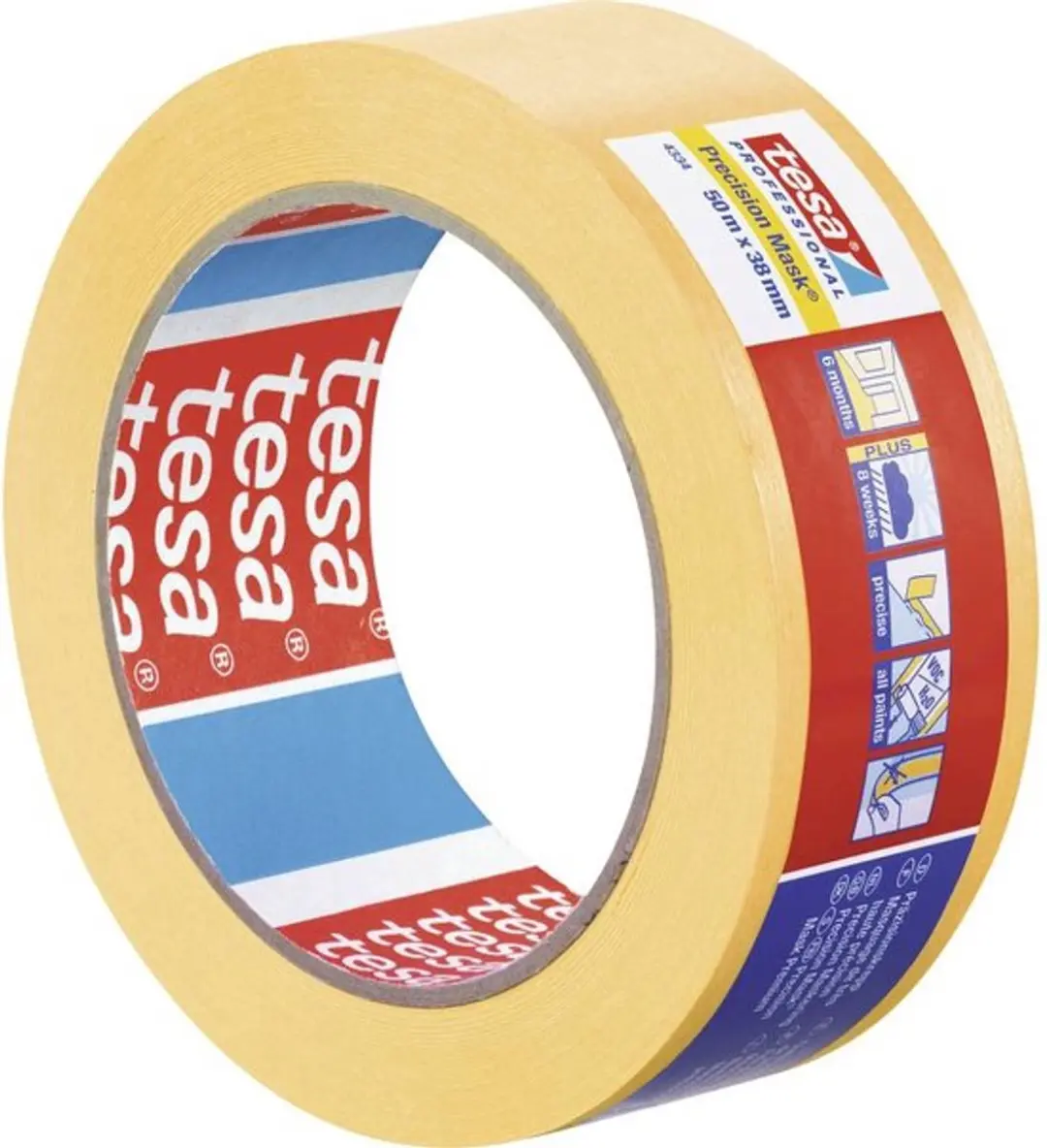Tesa 4344 Serie Precisie Maskeringstape 50m x 38mm - Oranje