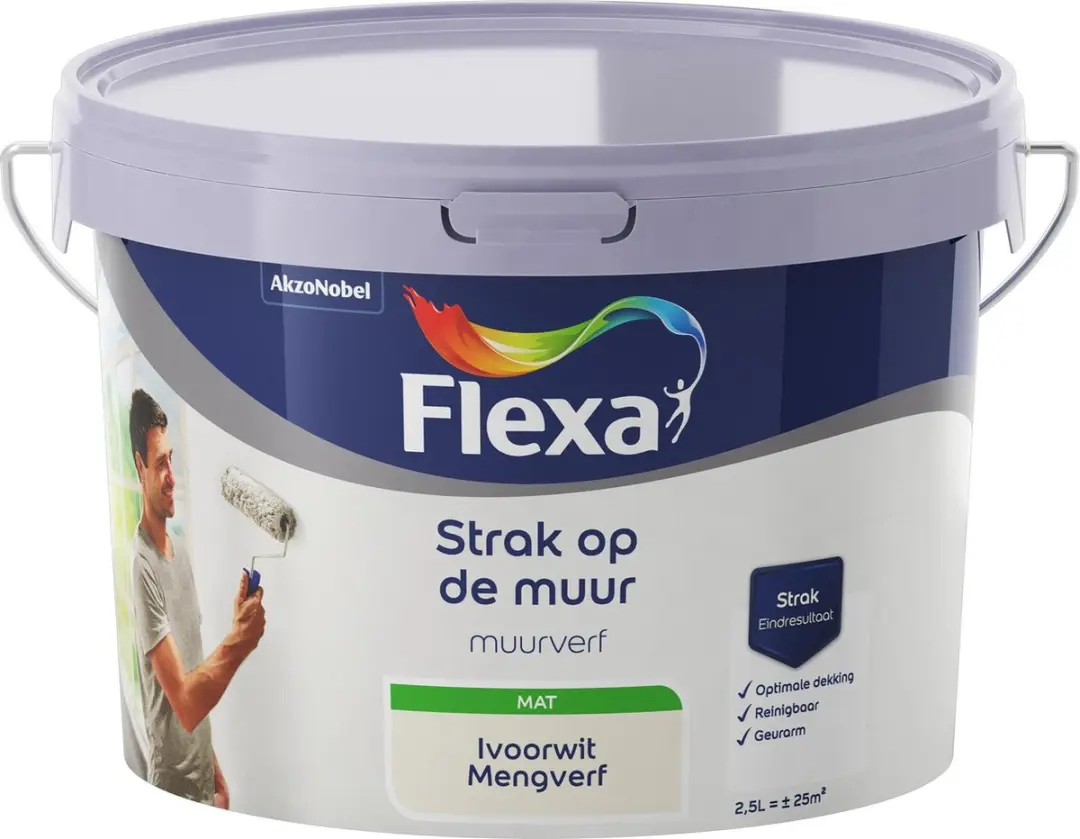 Flexa Strak Op De Muur Muurverf Ivoorwit